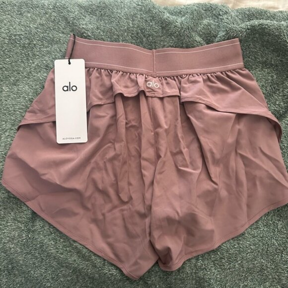 ALO Yoga Pink Athletic Shorts with Elastic Waistband and Built-in Liner - Picture 2 of 2